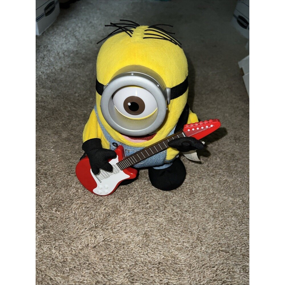 Minions Rock N Roll Stuart Despicable Me Animated Singing Plush Toy 9” Works